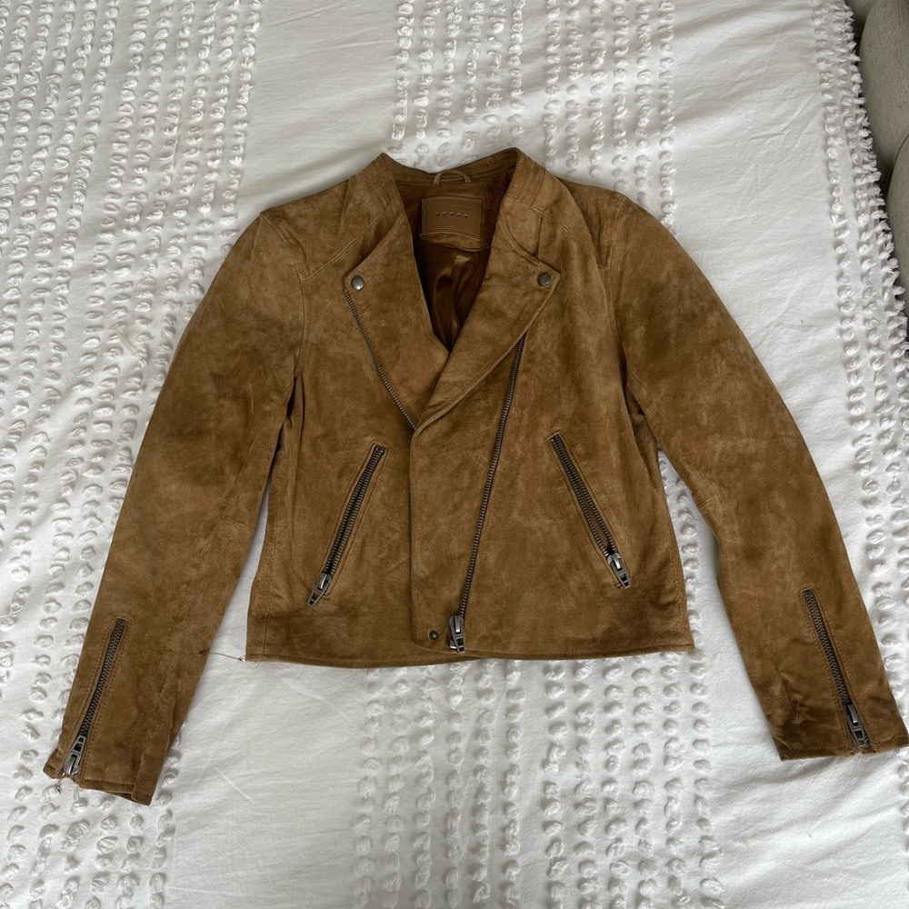 Suede moto jacket